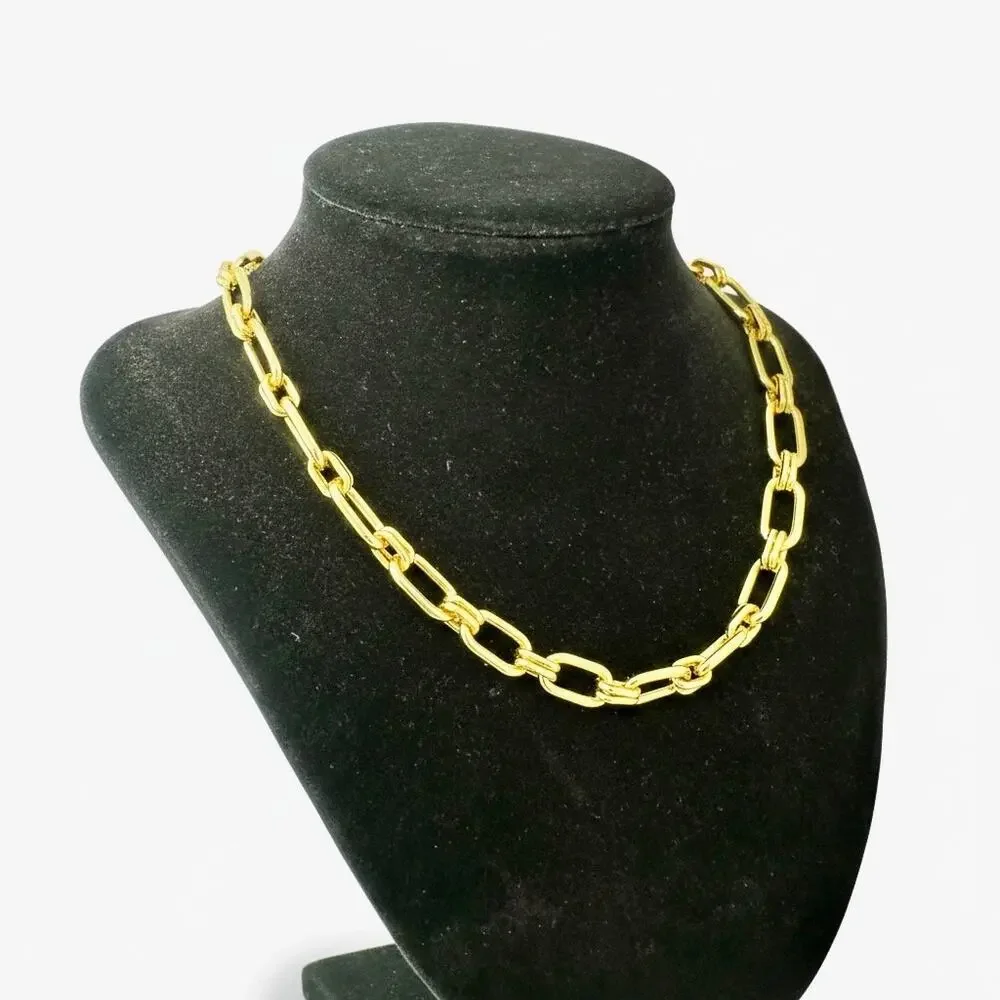 Madewell Womens Chunky Link Chain Necklace Nickel-Safe Antique Gold One Size NWT - Picture 7 of 13
